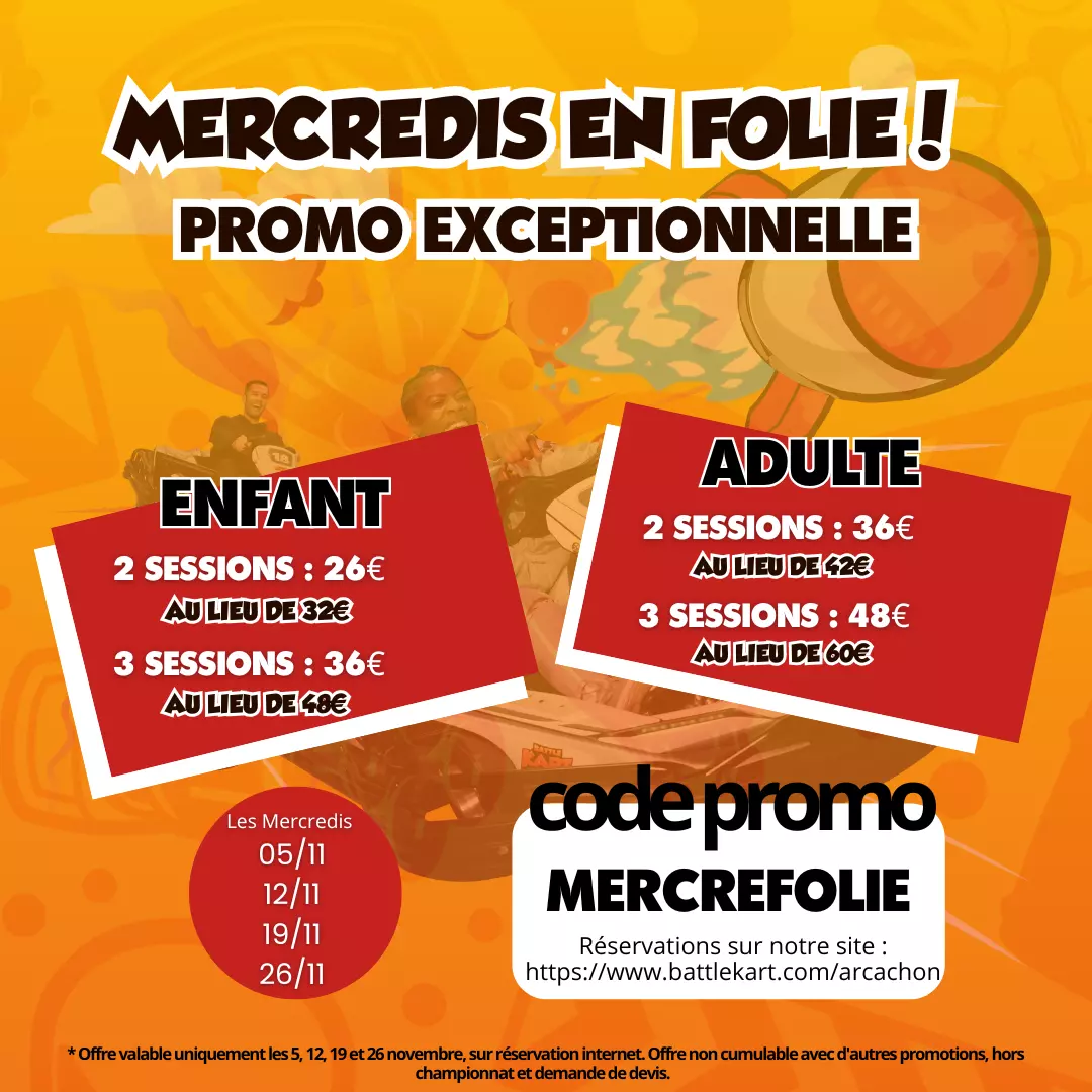 promotion du mois de novembre mercredis en folie