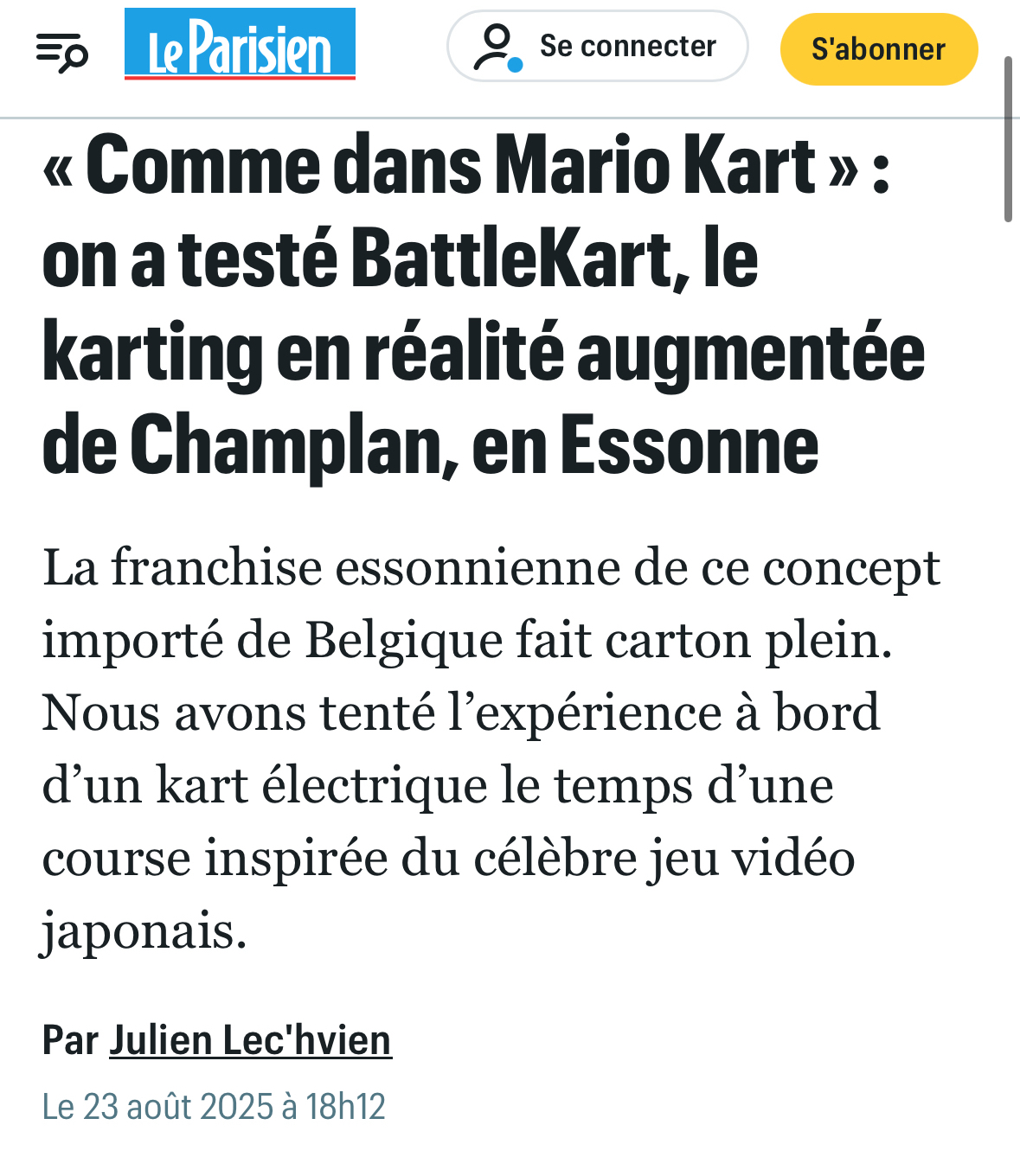 BattleKart Massy x Le Parisien